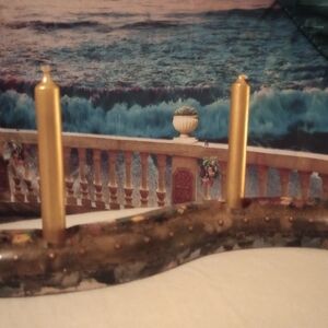 Gold Candle Holder with Wave Design